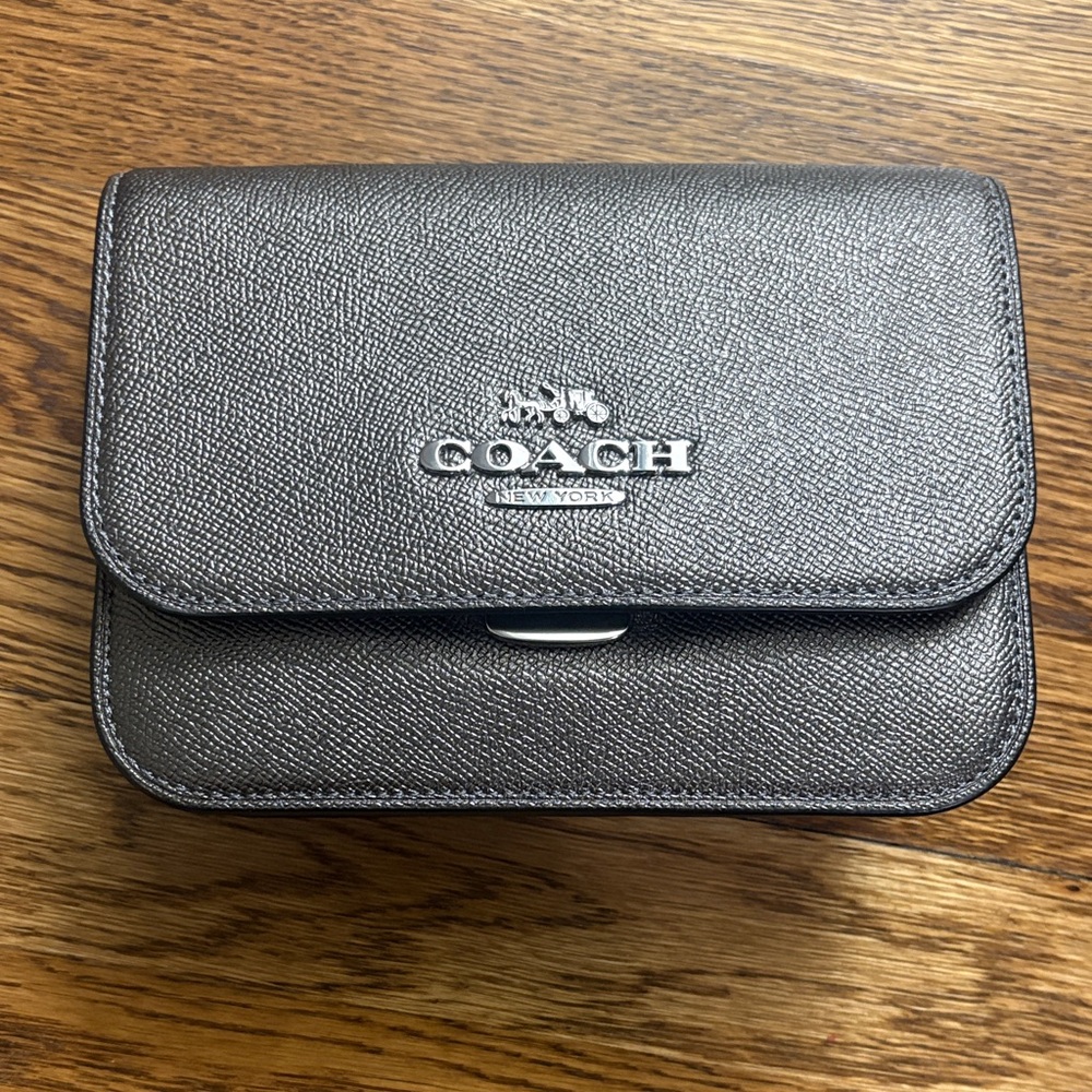 Coach Metallic Gray Crossbody